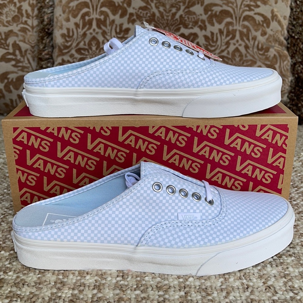 Vans Authentic Mule Pastel Checkerboard Misty Bl W - Picture 1 of 16